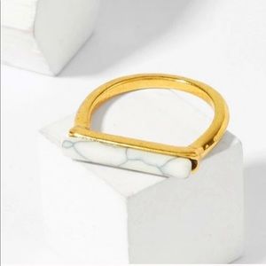 ✨ LAST ONE! NEW Roman Bathhouse Marble Gold Bar Dainty ring